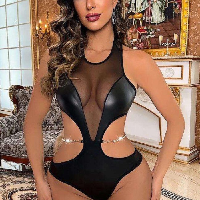 Kadın Babydoll Fantezi Harness Erotik  Kıyafet 2041 Siyah - Royaleks