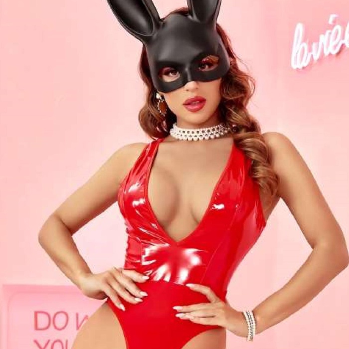 Kadın Babydoll Fantezi Harness Erotik Kıyafet 2049 Kırmızı - Royaleks
