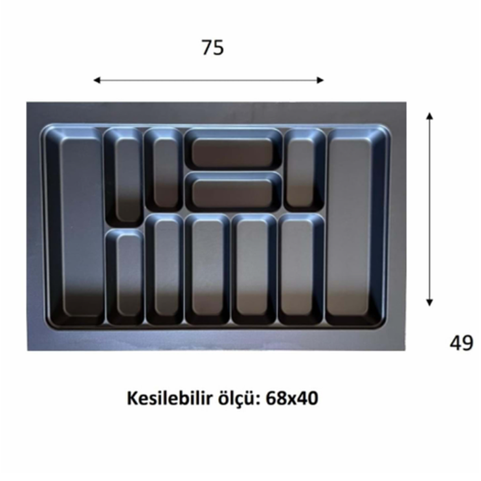 Eco Lüx Modül Kaşıklık Antrasit 76x49 Cm Royaleks-ACERO-20357