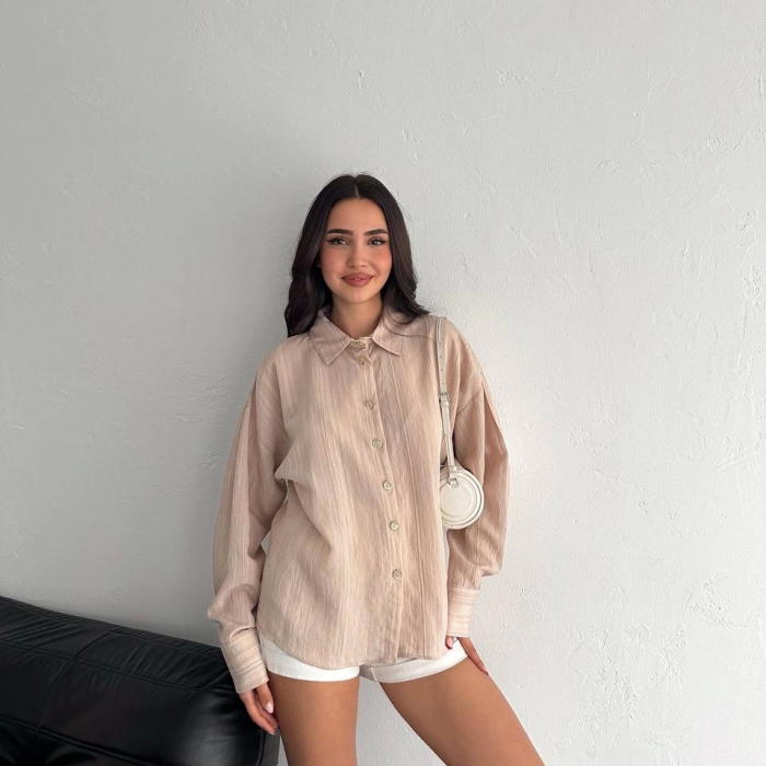 Çizgili oversize gömlek