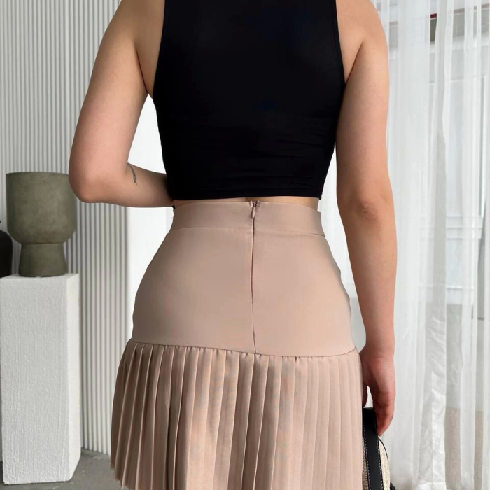 Altı pliseli mini etek