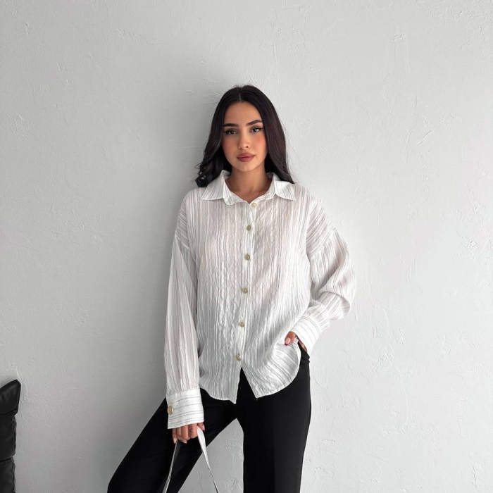 Çizgili oversize gömlek