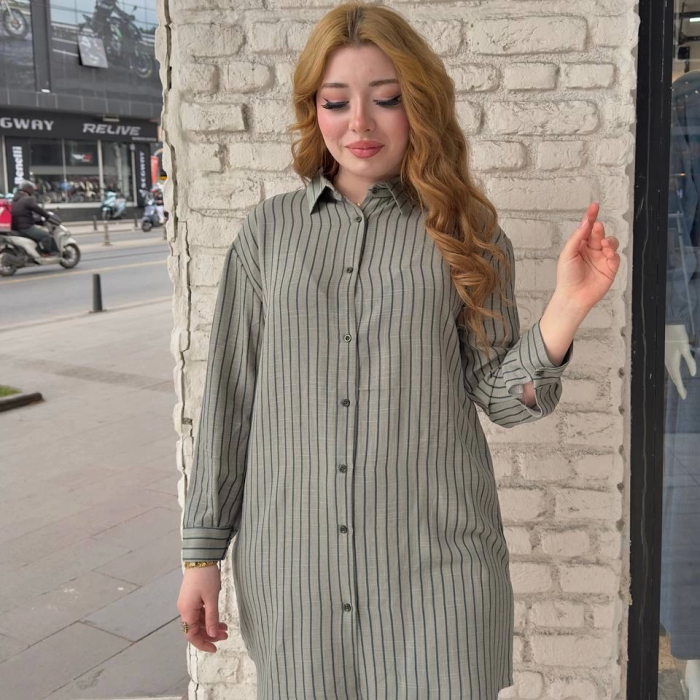 Çizgili tunik gömlek