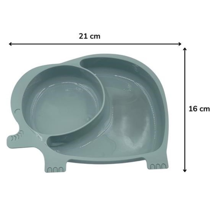 Bebek ve Çocuk için Sevimli Fil Model Desenli Yemek Bebek Mama Kabı Bölmeli Tabak (4172)