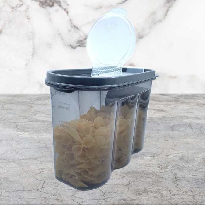 2 Kapaklı Ölçekli Erzak Saklama Kabı - 1,2 Litre - SA930 (4172)