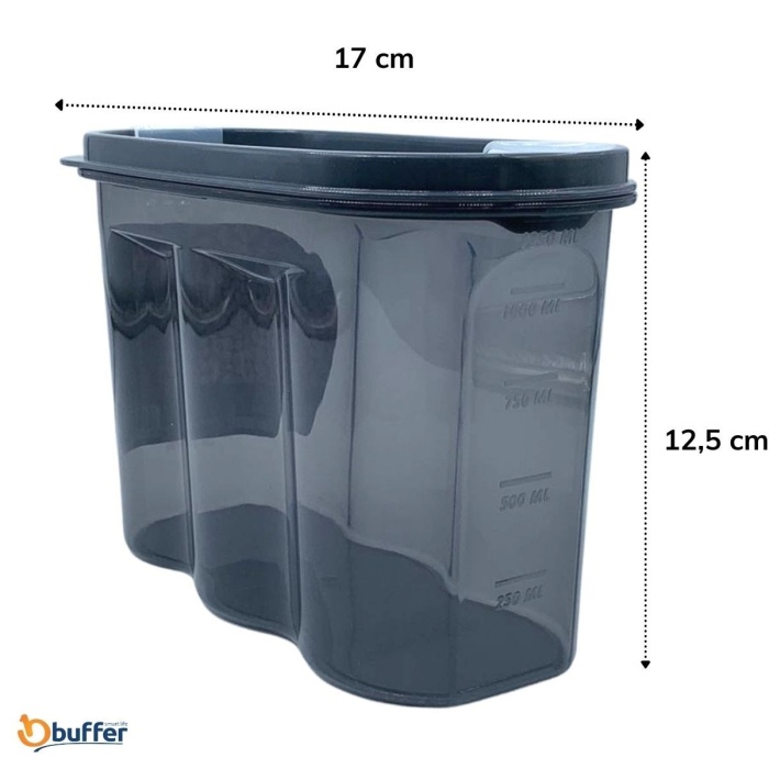 2 Kapaklı Ölçekli Erzak Saklama Kabı - 1,2 Litre - SA930 (4172)