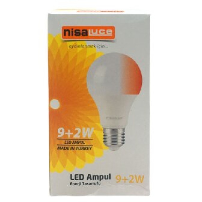 NİSALUCE EAMP-074/BK 9+2W E27 BEYAZ-KIRMIZI LED AMPUL (4172)