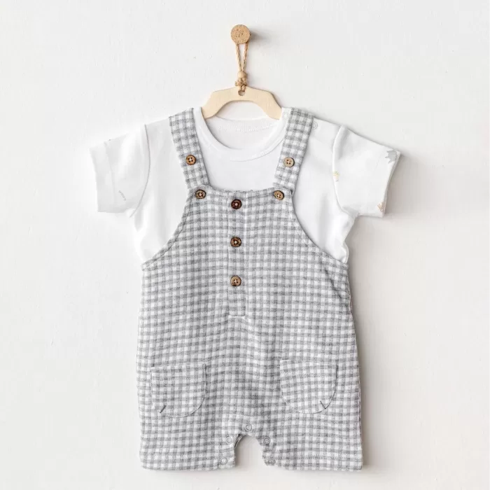 Andywawa Ac25804 Jumpsuit Set Little King Salopet Takım Grey