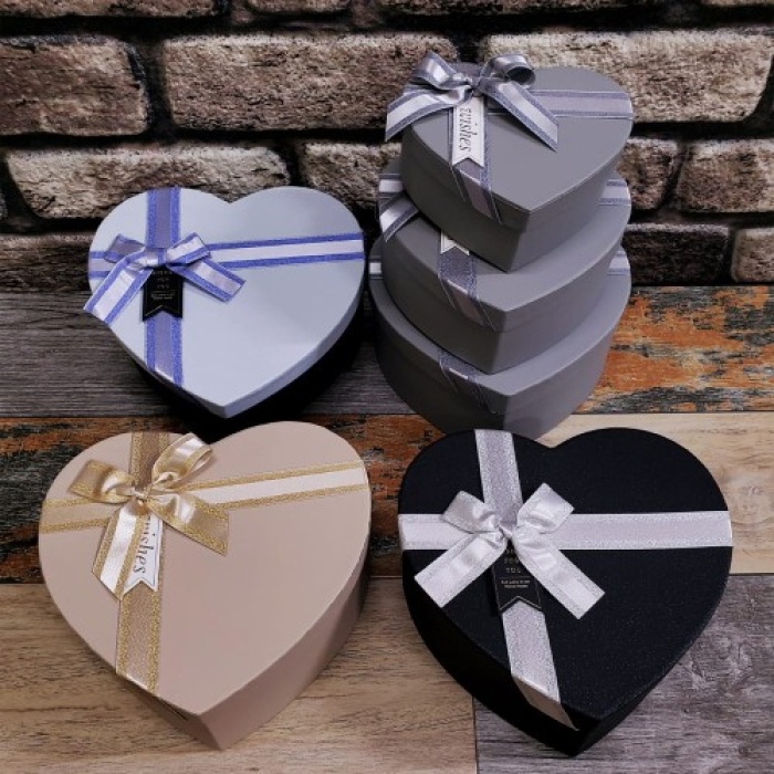 Hediyelik Kalp Kutu 3lü Set