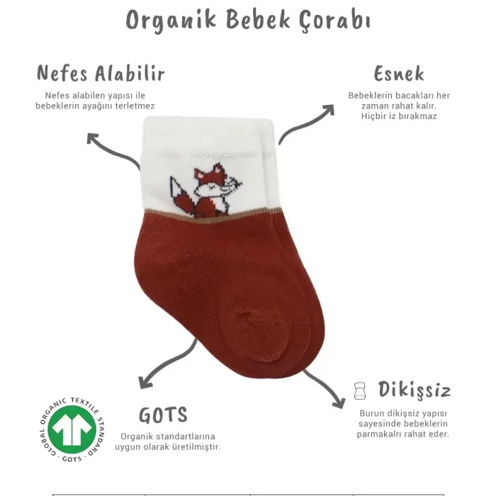 3lü Penye Soket Çorap Bs10109 Kiremit