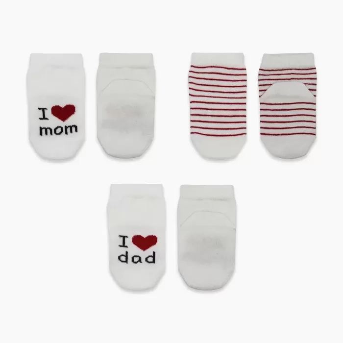 Mom Dad 3lü Penye Soket Çorap 10123 Ekru