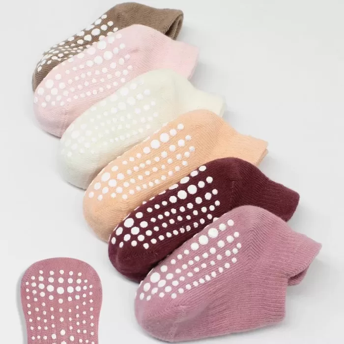 6lı Sneakers Kaymaz Penye Çorap Bs20102 Gül Kurusu