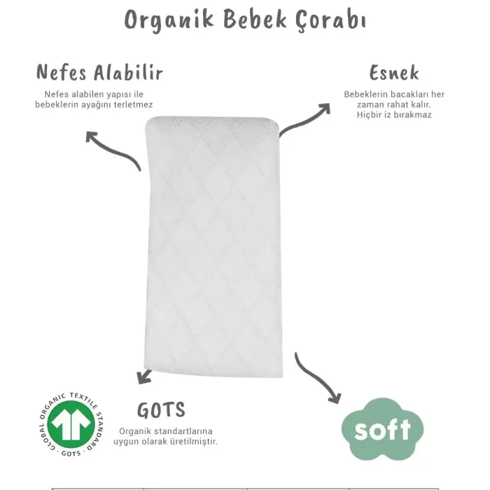Tekli Ekose Kabartma Penye Külotlu Çorap Bs50105 Beyaz