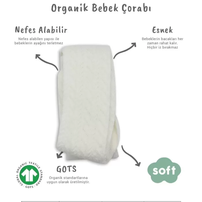 Tekli Zikzak Kabartma Penye Külotlu Çorap Bs50108 Ekru