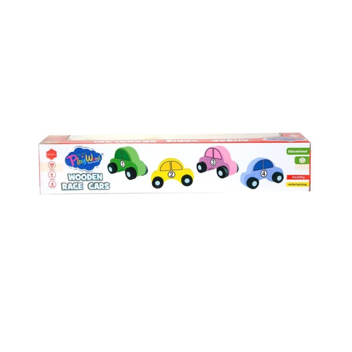 HediyeCantam 380-ONY Onyıl, Playwood Ahşap Yarış Arabası 4lü