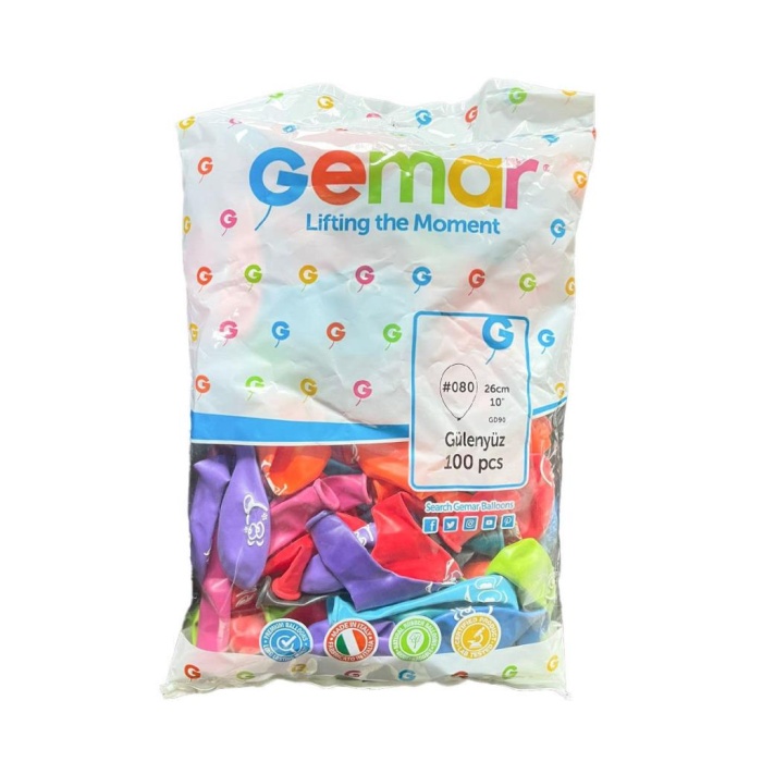 HediyeCantam GD-90G Gülenyüz Balon 100 Adet -Dinamik Oyuncak