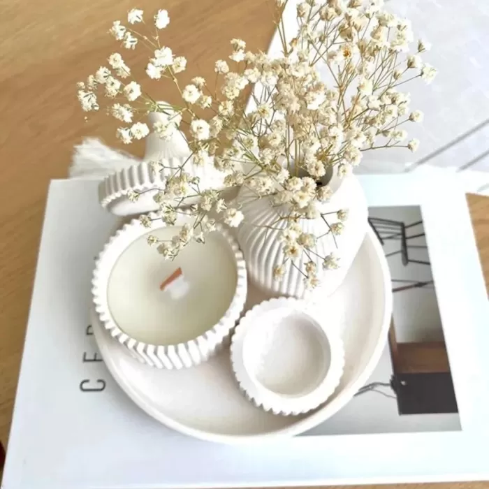 Hediyecantam El Yapımı Mumluk 5 parça