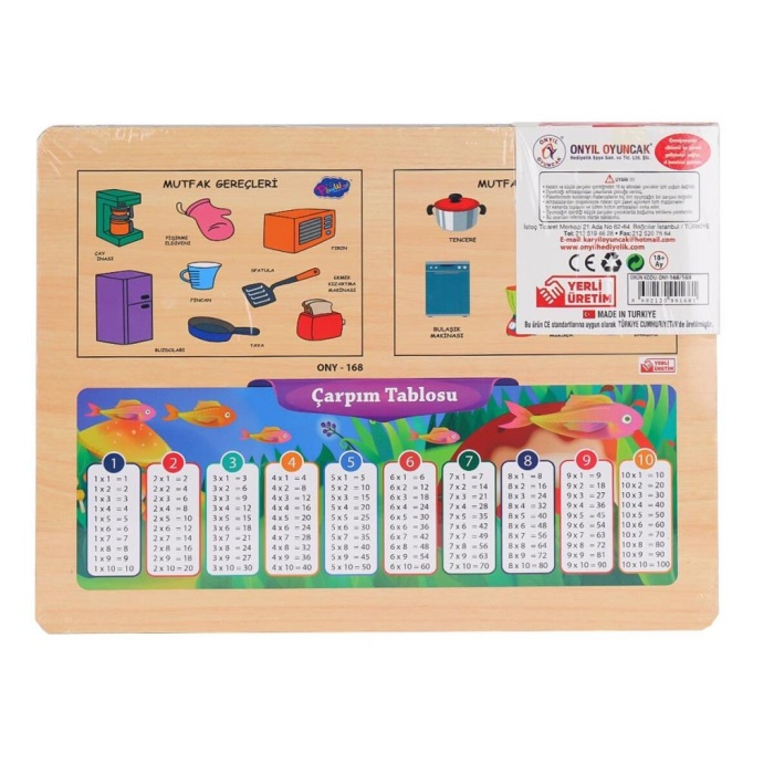 Nessiworld ONY-168-169 Ahşap Tutmalı Mutfak Gereçleri -Onyıl Oyuncak