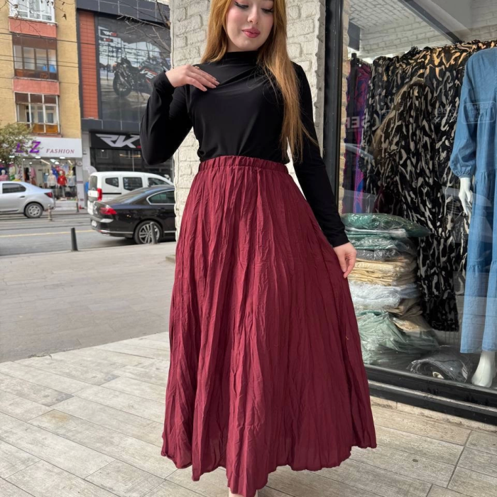 Kraş etek bordo
