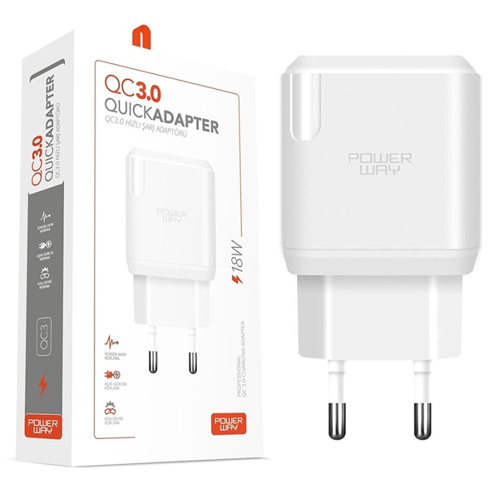 HIZLI 3000 MA 18W TÜM TELEFONLARA UYUMLU USB ŞARJ KAFA BAŞLIK ADAPTÖRÜ (4172)