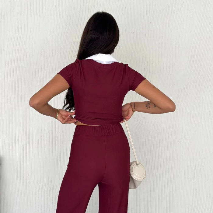 Ottoman kumaş beyaz gömlek yaka takım s4142