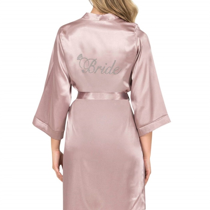 Vizon Kısa Saten Bride Sabahlık