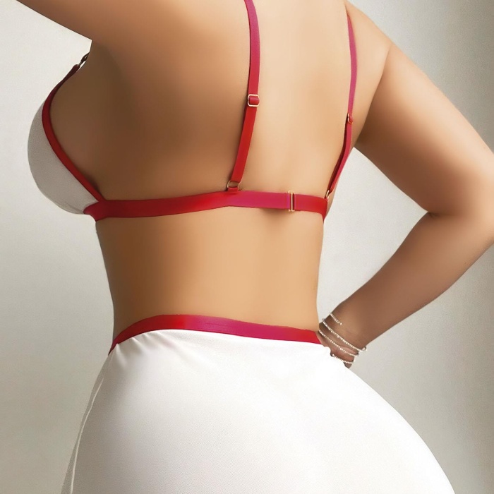 Seksi Sütyenli Mini Etekli Fantezi Hemşire Kostümü