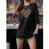 Baskılı T-shirt - Siyah