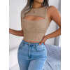 Kadın Askılı Bisiklet Yaka Güpüs Dekolteli Triko Crop Bluz