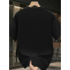 Baskılı Oversize Bisiklet Yaka T-shirt - Siyah