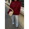 Gümüş Taşlı Sweatshirt 8052