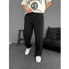 İki İplik Kumaş Baggy Alt Esofman - Siyah