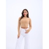 42471 TRİKO CROP KAZAK-BEJ