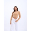 42471 TRİKO CROP KAZAK-BEJ