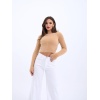 42471 TRİKO CROP KAZAK-BEJ