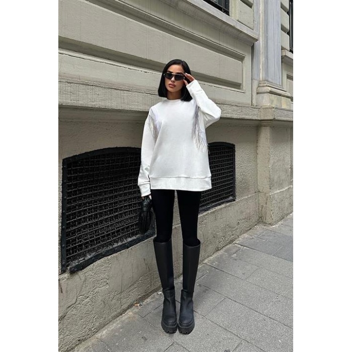Angelina Metalize Sarkaçlı Sweatshirt 8048 -08