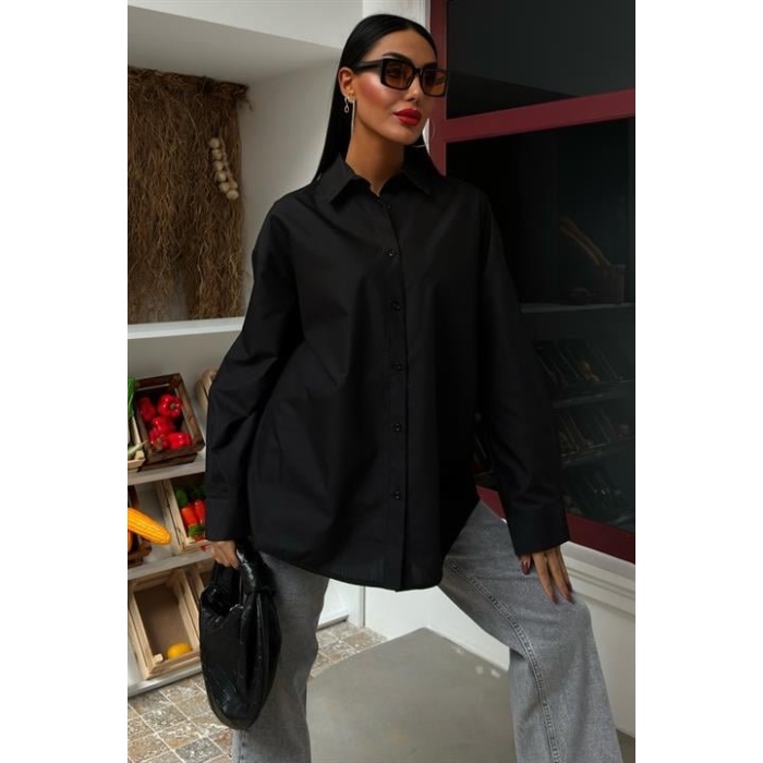 Klasik Oversize Poplin Gömlek 3421