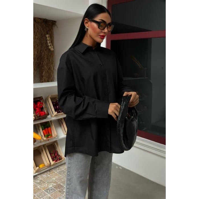 Klasik Oversize Poplin Gömlek 3421