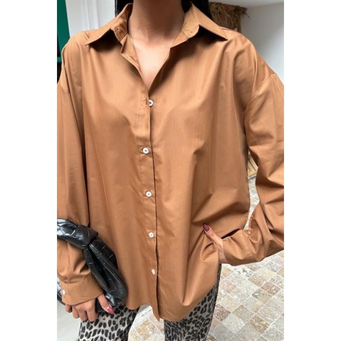 Klasik Oversize Poplin Gömlek 3421