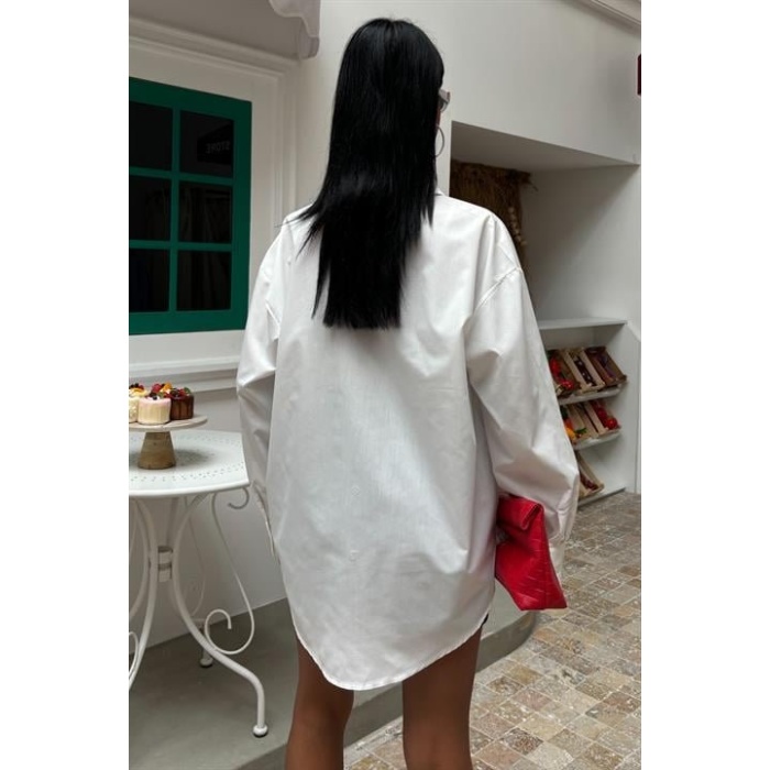 Klasik Oversize Poplin Gömlek 3421