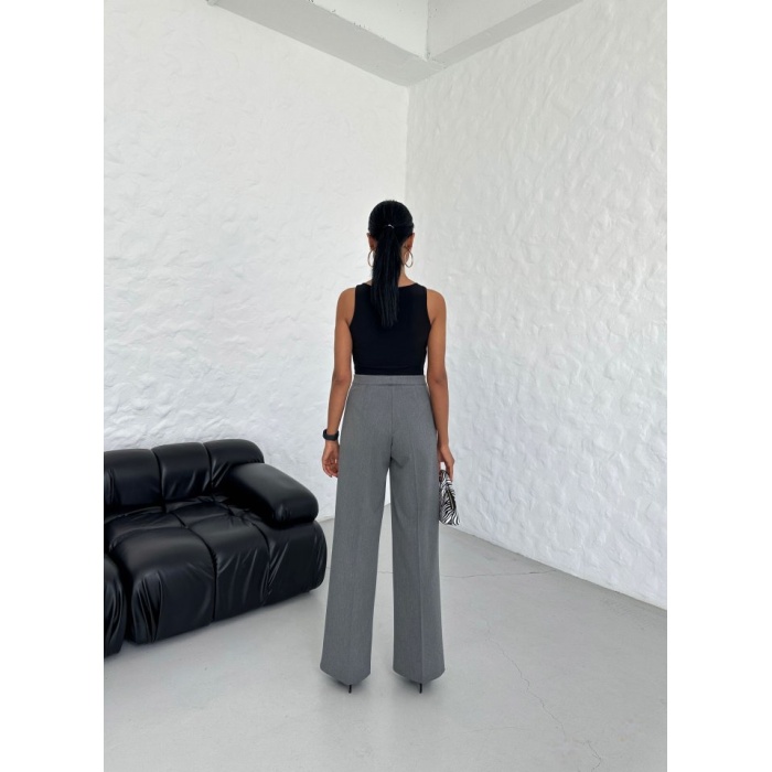 Yüksek Bel Straight Fit Palazzo Pantolon