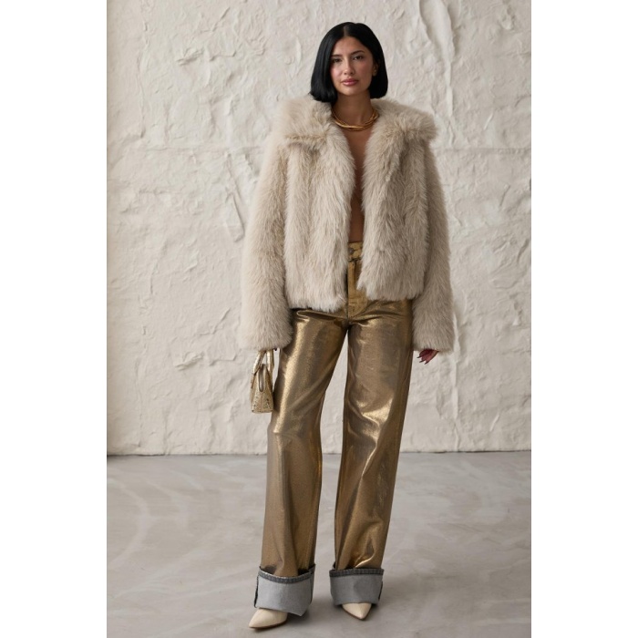 Gold Altın Varaklı Jeans Pantolon