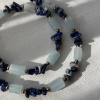 Akuamarin lapis lazuli kolye