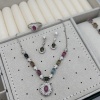 925 ayar gümüş turmalin taşlı set