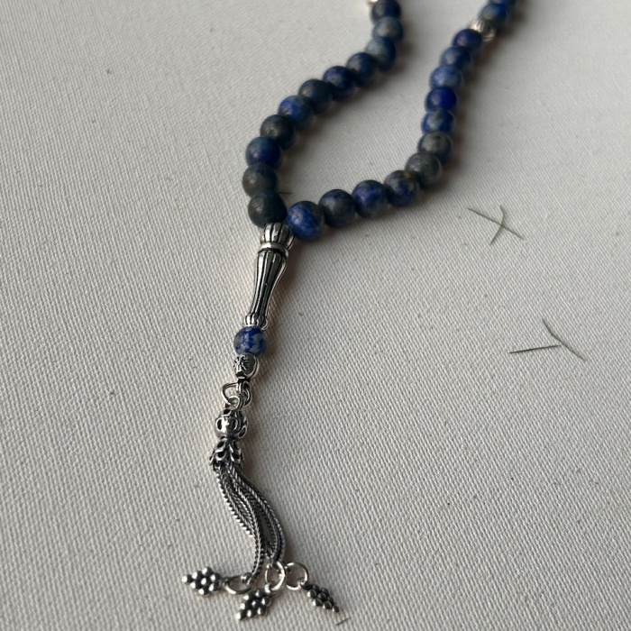 925 ayar gümüş lapis lazuli tesbih