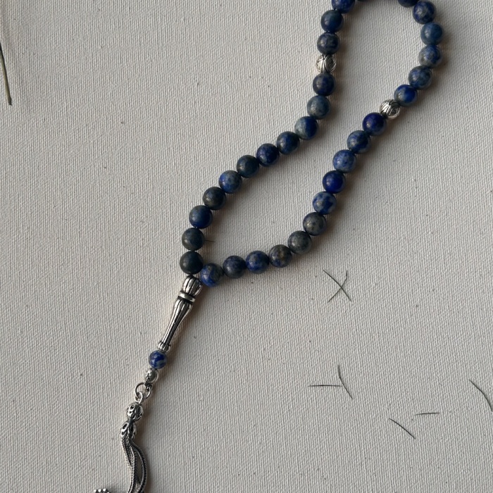 925 ayar gümüş lapis lazuli tesbih