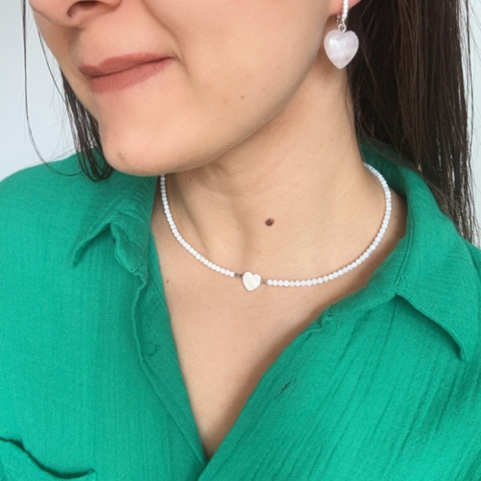 925 ayar aşk taşı kalp pembe kuvars