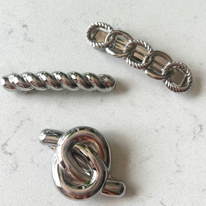 Metal düğüm toka 3 lü paket silver