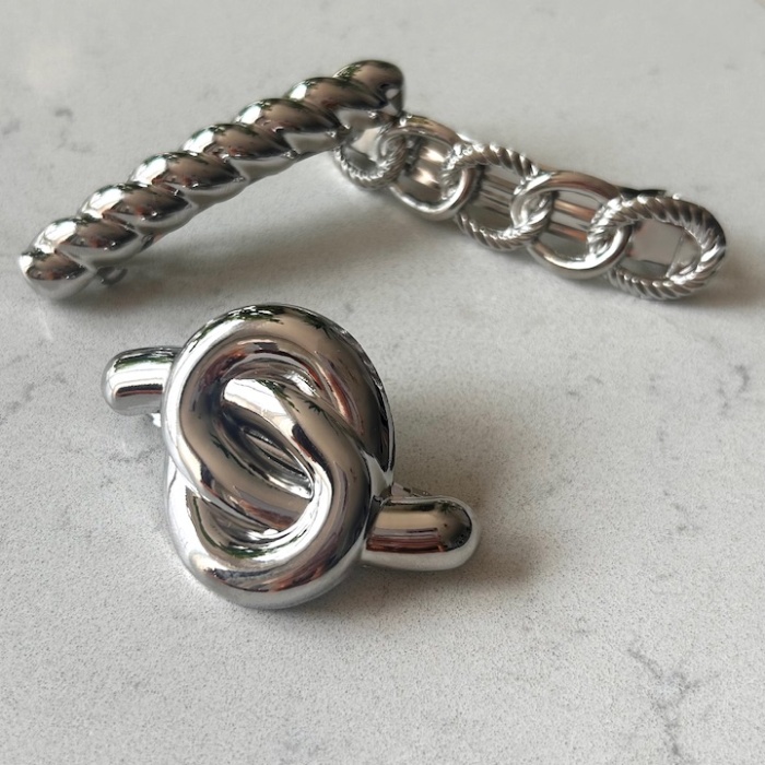 Metal düğüm toka 3 lü paket silver