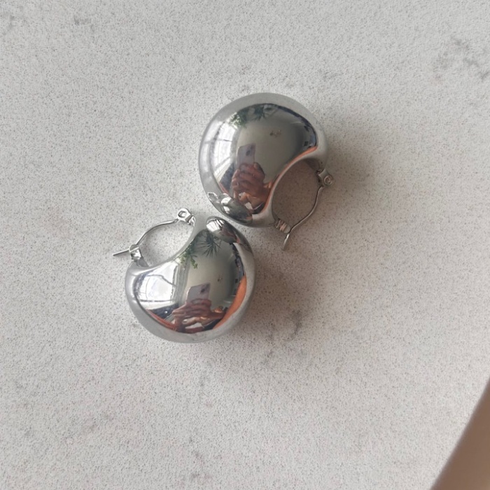 Çelik bomb küpe silver renk